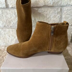 Ivanka Trump Tan Suede Ankle Booties
